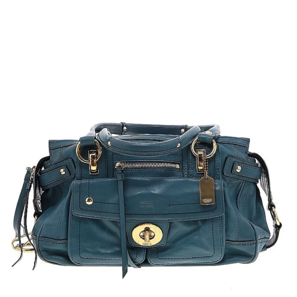 Coach Teal leather handbag/ purse
